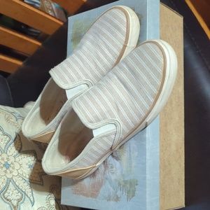 Margaritaville Summer Slip On Tan White Sailor Stripe 6